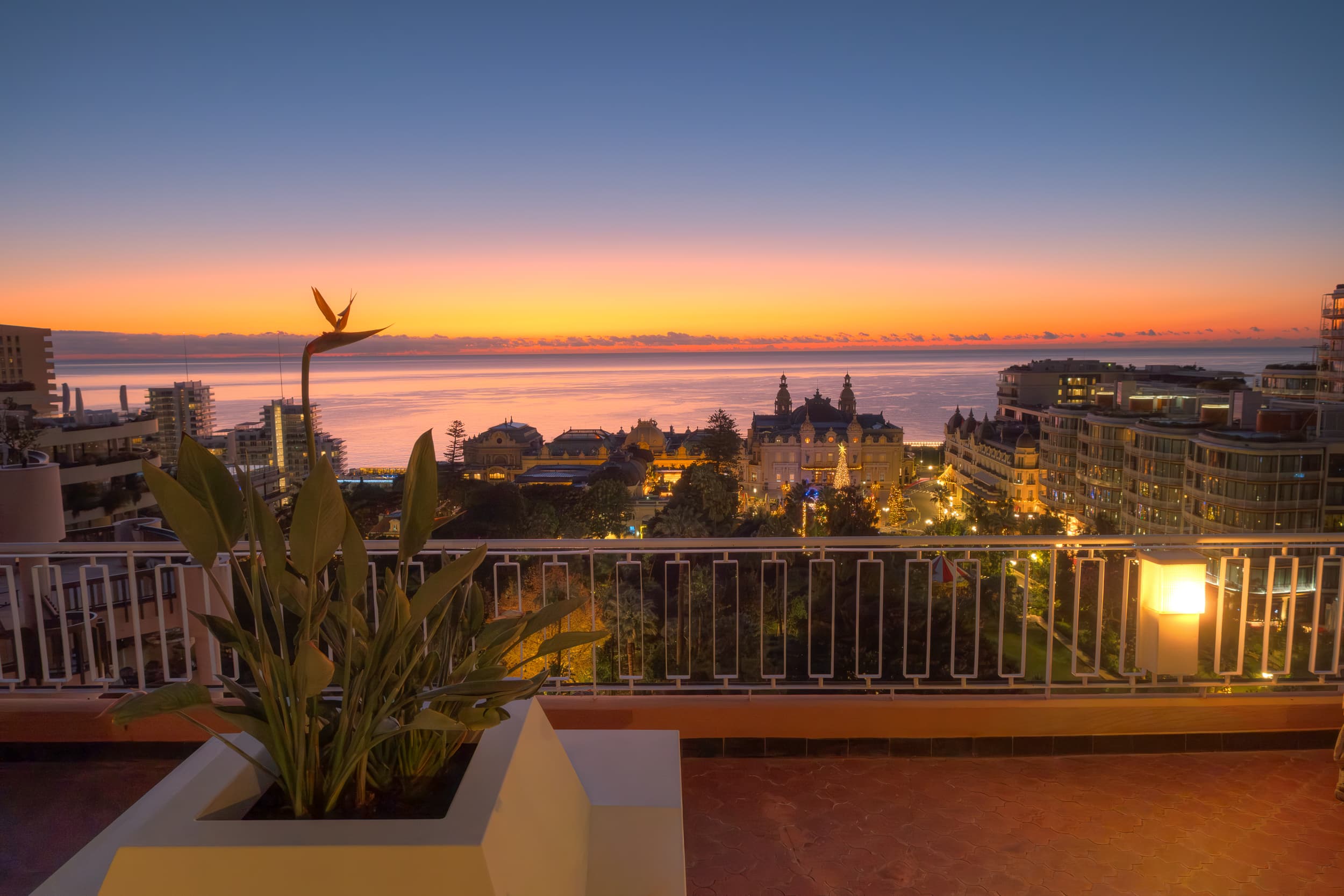 Monaco Terrasse with panoramic views of Monte Carlo at night